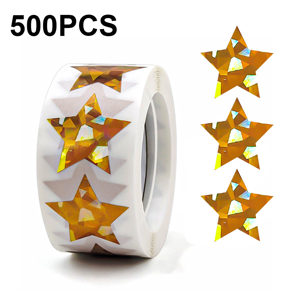 Sticker Label Roll - JCAC 500 pièces/rouleau Autocollants décoratifs holographiques