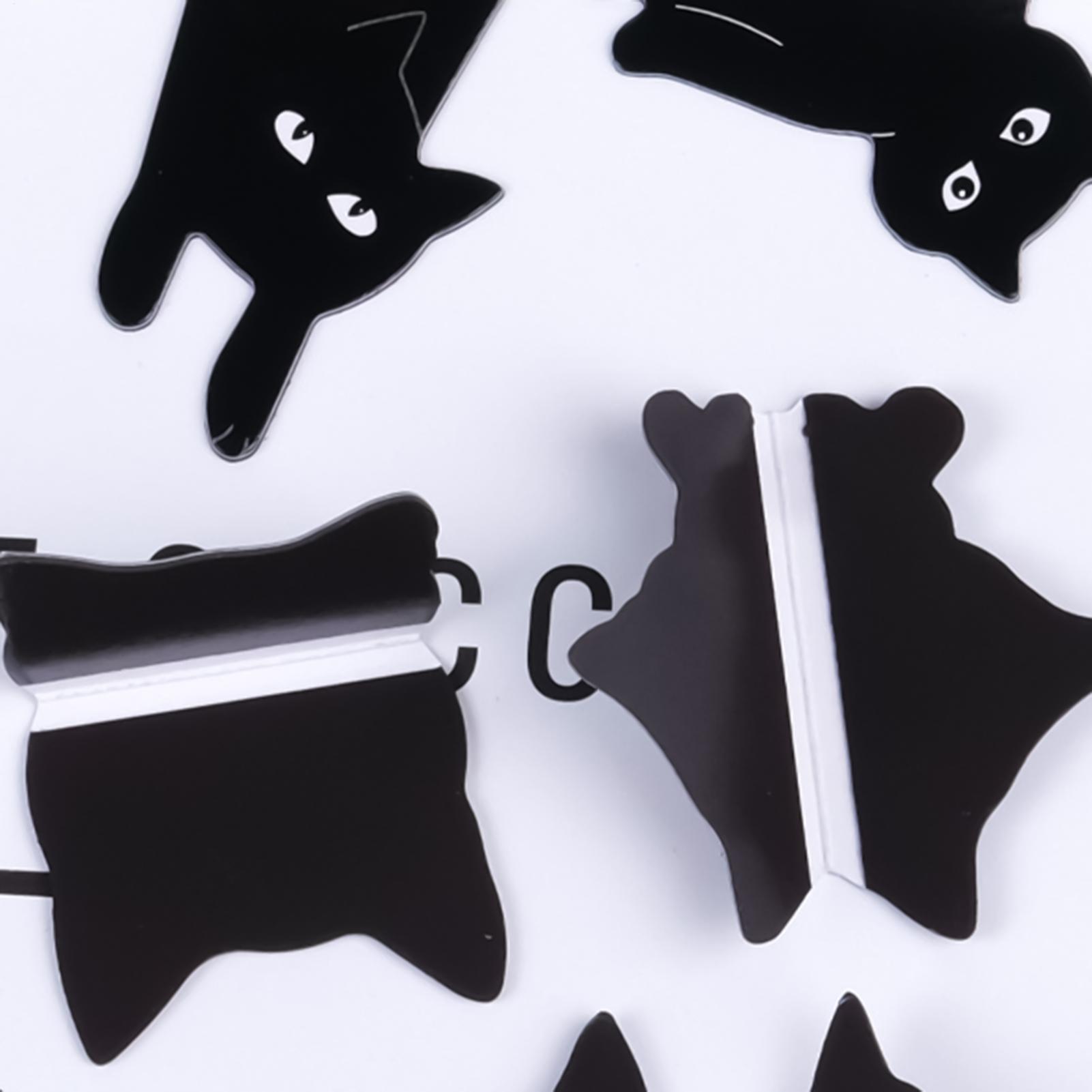 Bookmark Magnetic Clip - Marque-page magnétique chat noir, 8 pièces,