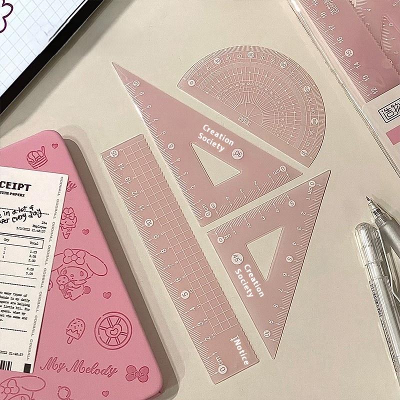 Ruler Set Transparent - Lot de 4 règles transparentes de