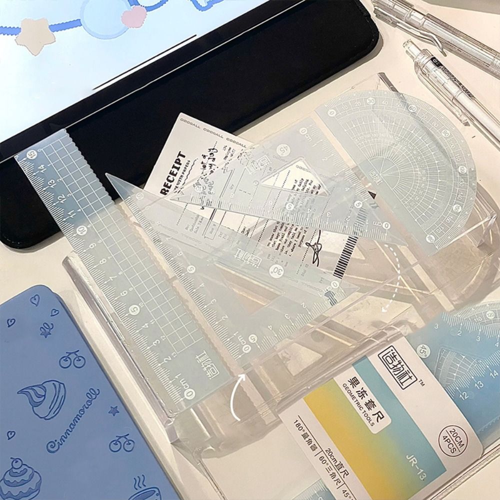 Ruler Set Transparent - Ensemble de règles à gelée multifonctions