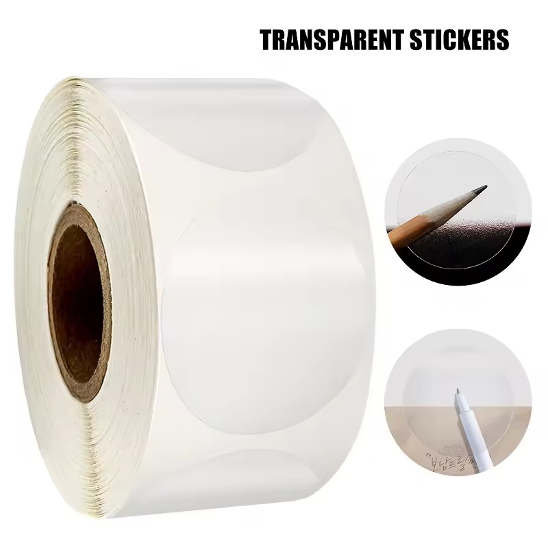 Sticker Label Roll - Autocollants circulaires transparents, autocollants adhésifs pour