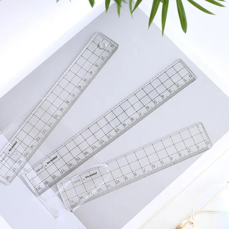 Ruler Set Transparent - Règle carrée transparente Simple, 15cm, 18cm,