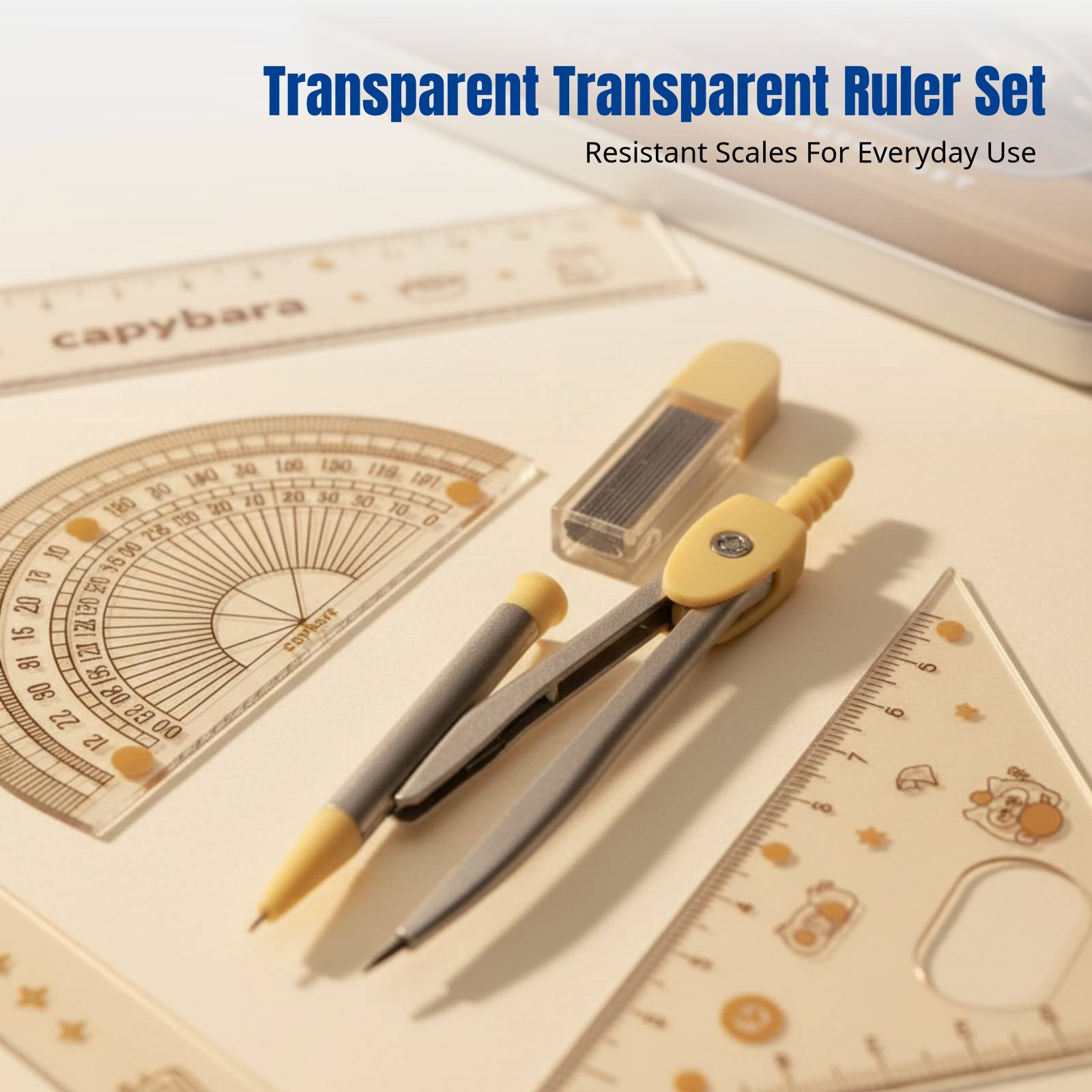 Ruler Set Transparent - Ensemble de règles pour étudiants, thème