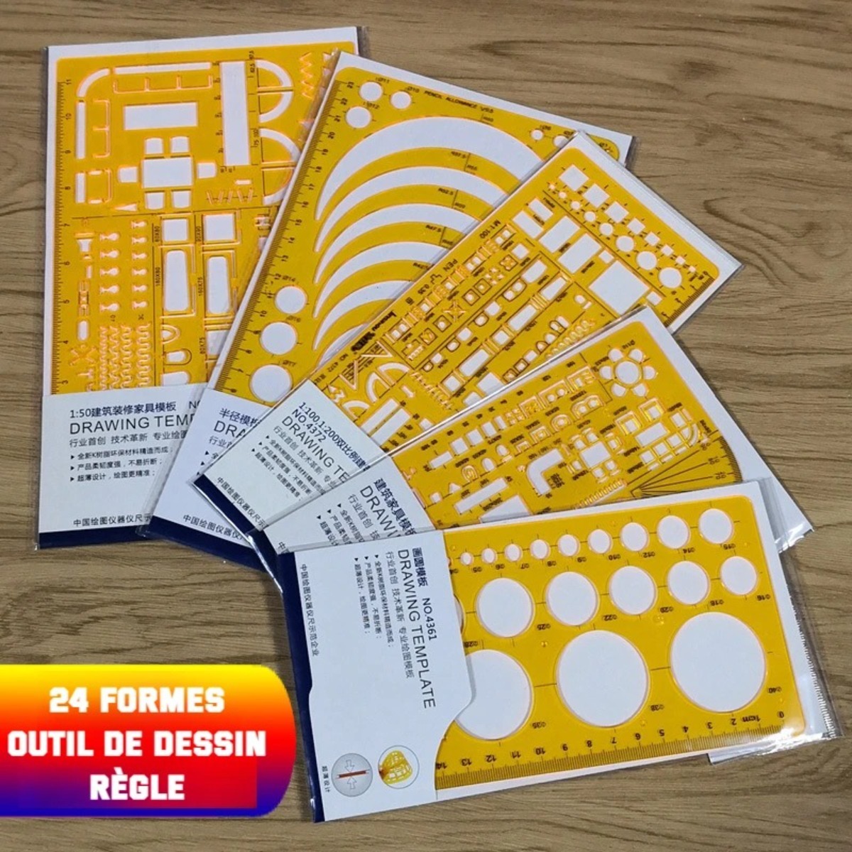Ensemble de modèles de dessin  - Ruler Set Transparent avis et prix